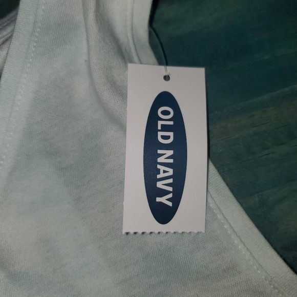 OLD NAVY NWT Blue & White Cloud Tie Dye Tank Top - Size Large - Picture 5 of 5